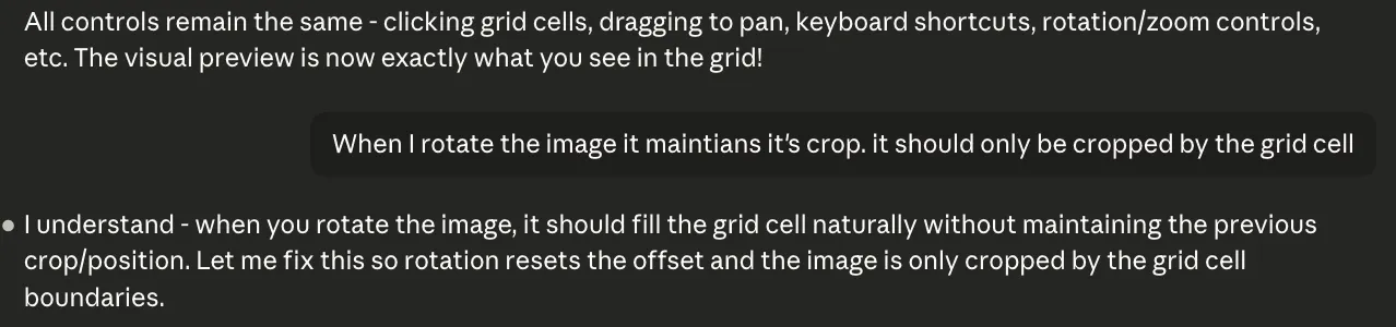 the refactor introduces a persistent crop bug
